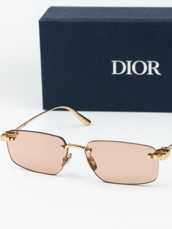 Dior Women Sunglasses Gold Rose Rectangle CDIOR S4U B0L0 NEW AUTHENTIC main image 13